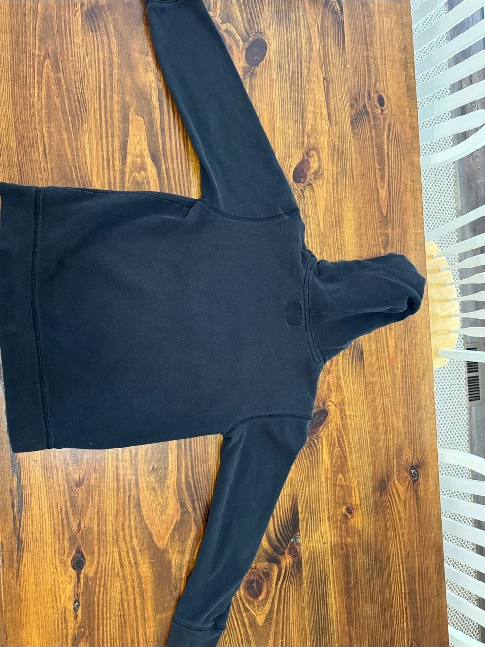 Kids Old Navy Black Hoodie with Red Applique and White 94. Size large (10/12)